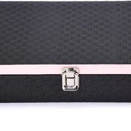 clocksy Black & Pink Patti Color Design Watch Box For 12 Watch Watch Box image 2