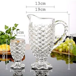 mdnsho Pineapple Design glass jug set Jug Glass Set image 4