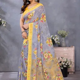 Moda Rapido Floral Poly Georgette Designer Saree image 2