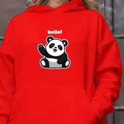 Deslizar Women Graphic Printed Hooded Oversized Pullover image 2