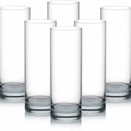 shipplier (Pack of 6) Highball Water Glass Transparent Long Glasses Lead-Free Crystal Glassware for Bourbon or Whiskey Glass Cup Bar Iced Tea Mojito and Cocktail Glass Set Water/Juice Glass-picture-16