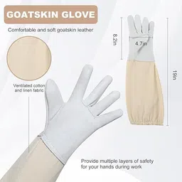 lqz Full Body Beekeeping Suit with Gloves and Mesh Veil XL Safety Jacket image 3