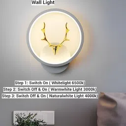 FILLISKA White & Gold-Toned Aluminium Contemporary Abstract Shaped Shaped Wall Lamp image 4