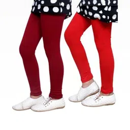Tik Tok WEARS Girls Red Churidar Length Leggings-picture-27