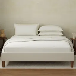 Boutique Living India White Pure Cotton 400 TC King Bedsheet Set - 2.74 m x 2.74 m-picture-21