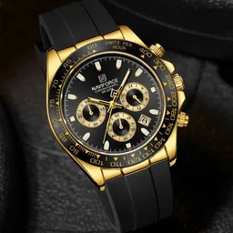 Naviforce Men Brass Patterned Dial & Straps Analogue Chronograph Watch NF8054 GBB-picture-19