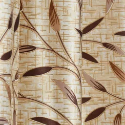 GEET CREATIONS Coffee Brown Set of 3 Floral Room Darkening Long Door Curtain image 3