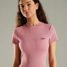 Tommy Hilfiger Women Solid Round Neck Slim Fit T-shirt-picture-13