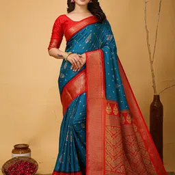 Mitera Ethnic Motifs Zari Art Silk Banarasi Saree-picture-12