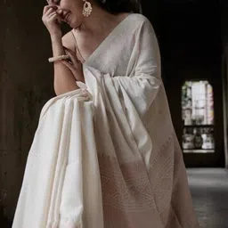 ADR CHIKANKARI Woven Design Silk Blend Handloom Saree image 2