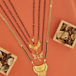 Bhanu diam Gold-Plated Brass Mangalsutra-picture-26