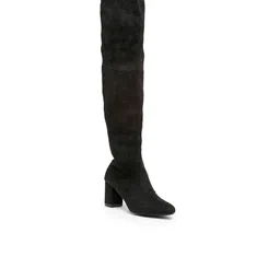 Flat n Heels Women Block Heeled Zip Up High-Top Boots-picture-13