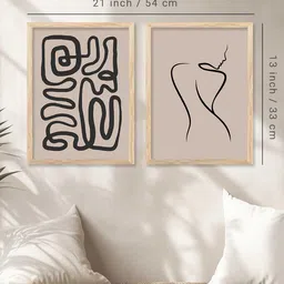 WALLLANE Brown 2 Piece Wood Abstract Wall Paintings image 5