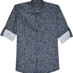 CHARCHIT Boys Comfort Relaxed Fit Geometric Printed Spread Collar Cotton Casual Shirt-picture-10