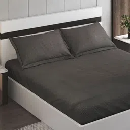 Home Centre Zepher Grey Geometric Printed Cotton 300 TC King Bedsheet Set 1.95 m x 1.80 m-picture-42