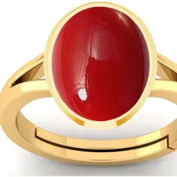 vishvma 7.25 Ratti Natural Coral Moonga Gemstone A1 Quality With Lab Certified Brass Opal Brass Plated Ring-picture-10