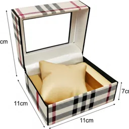 wektu Luxury Watch & Jewelry Storage Box/Multipurpose Use/WhiteAndChek/13 Watch Box image 2