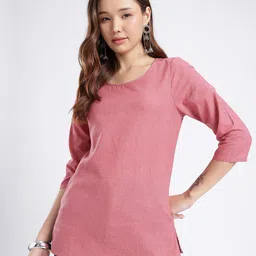 Anouk Rustic Round Neck Straight Kurti image 3