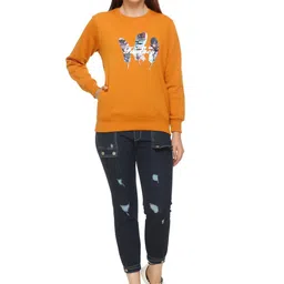 WOOL 4U Women Printed Round Neck Pullover Sweatshirt-picture-40