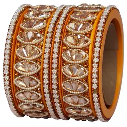 TAJ BRIDAL STORE Set Of 6 Kundan Studded Bangles image 3