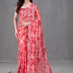 Garden Vareli Floral Pure Chiffon Saree-image-85