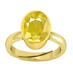 VISHVMA Gold-Plated 5.00 Ratti To 5.50 Ratti Sapphire Studded Finger Ring-picture-1