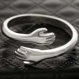 J.S ENTERPRISES Unisex Stainless Steel Hug Design Finger Ring image 3