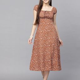 aayu Women Floral Printed Puff Sleeve A-Line Dress-picture-39