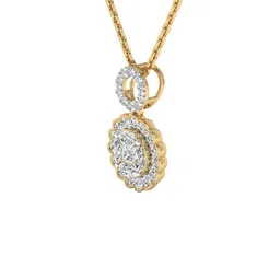SHINE ETERNAL 18KT Gold Lab Grown Radiant Halo Diamond Pendant - 1.92 g image 2