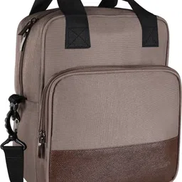 Milk Grey-Chocolate Faux Leather & PVC with Detachable strap Tiffin bag PE-TB18 Lunch Bag-image-46
