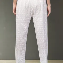 houseofcommon Women Relaxed White Cotton Blend Trousers image 2