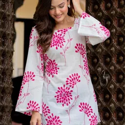 all about you Women Floral Printed Flared Sleeve Cotton Top-image-37