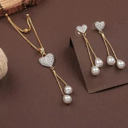 Bhumi Gold-Plated Artificial Stones Studded And Beaded Mangalsutra-picture-34
