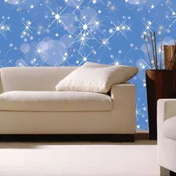 INDIAN ROYALS Blue Sparkling Star Printed Self-Adhesive & Durable Wall Sticker-image-45