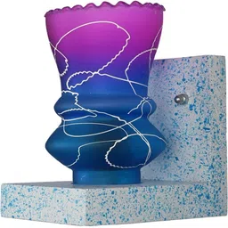 1ST TIME Pink & Blue Printed Wood Contemporary Abstract Shaped Shaped Wall Lamp-picture-34