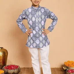 BT DEZINES Boys Ethnic Motifs Printed Regular Kurta with Trousers-picture-57