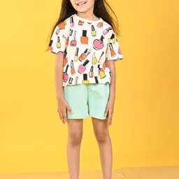 Anthrilo Girls Printed T-shirt with Shorts-image-77
