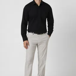 van heusen Men Slim Fit Grey Polyester Trousers image 2
