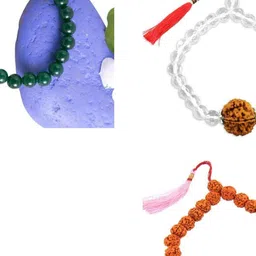Divine souvenirs Unisex Set Of 3 Artificial Beaded Elasticated Bracelets-picture-10