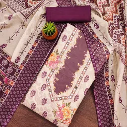 MANVAA Embellished Organza Unstitched Dress Material-picture-13