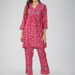 Bindigasm Pinrted Silk Tunic With Trouser Co-Ords-picture-31