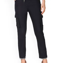 NEUNK Women Comfort Regular Fit Mid-Rise Stretchable Cargo Jeans-picture-21