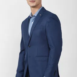 peter england Men Self Design Tuxedo Style Formal Blazer image 4