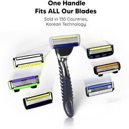 letsshave Pro 5 Plus Shaving Razor for Men Sleek Flow Rubber Guard & Razor Cap, Men image 5