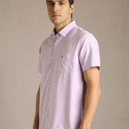 Louis Philippe Sport Men Solid Spread Collar Pure Cotton Casual Shirt image 5