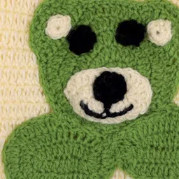 Muskan Unisex Kids Beige With Teddy Print Woollen Sweater image 4