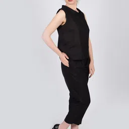 COORDSHUB Pure Cotton Round Neck Top With Trousers Co-Ords Set image 5