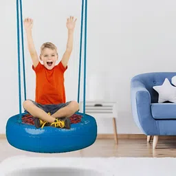 Swingzy Blue Hammock Hanging Swing With Cushion image 3
