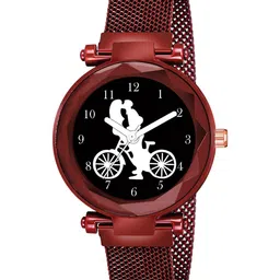 CSAMON Women Printed Dial & Bracelet Style Straps Analogue Watch GR 379RED Cycle M-picture-28