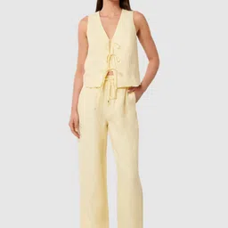 Forever New Woven Casual Tie Front Waistcoat image 5